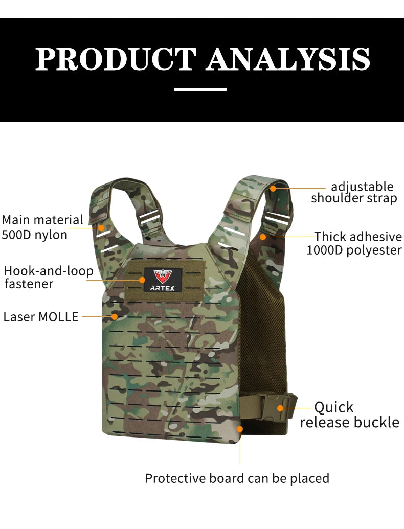 ARTEX Simple Weighted Vest Men Womens Weighted Vest for Walking Running Training Rucking Adjustable Weight Vest tactical vests