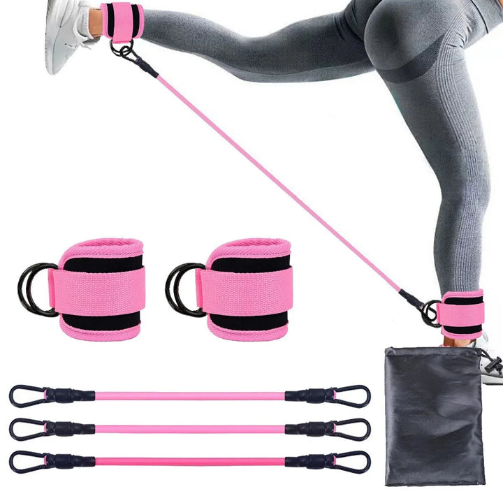 Resistance Band Set with Ankle Straps – Home Gym Fitness Kit