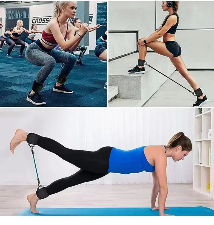 Resistance Band Set with Ankle Straps – Home Gym Fitness Kit