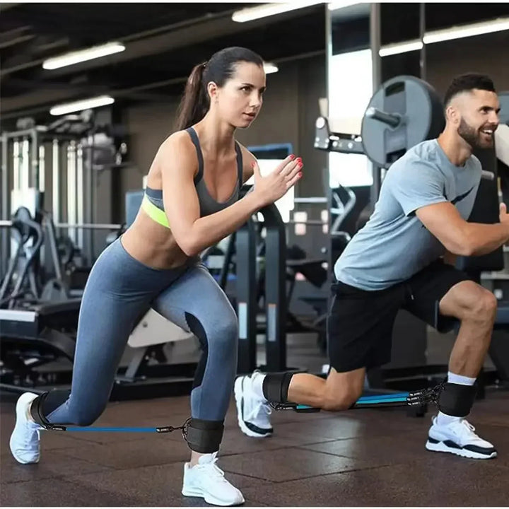 Resistance Band Set with Ankle Straps – Home Gym Fitness Kit