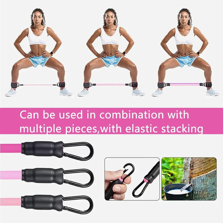 Resistance Band Set with Ankle Straps – Home Gym Fitness Kit