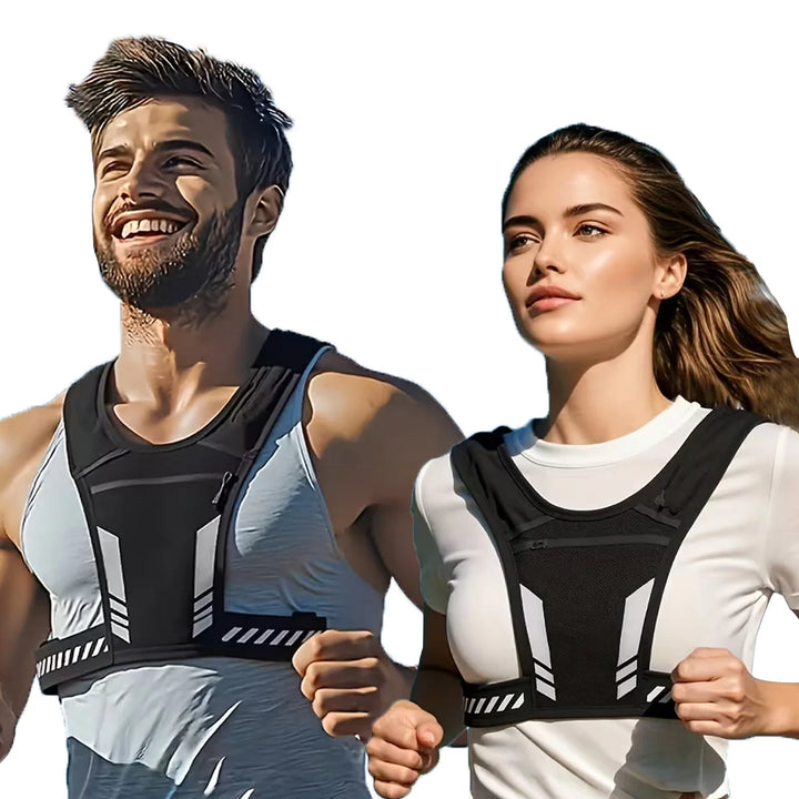 Adjustable Weighted Vest for Running &amp; Fitness, Unisex Workout Vest with Reflective Strips, Breathable Strength Training Jacket