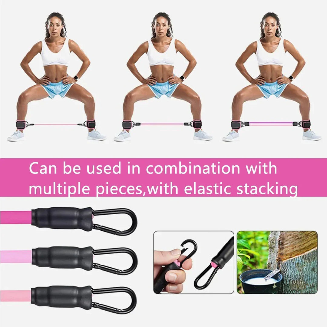 Resistance Band Set with Ankle Straps – Home Gym Fitness Kit