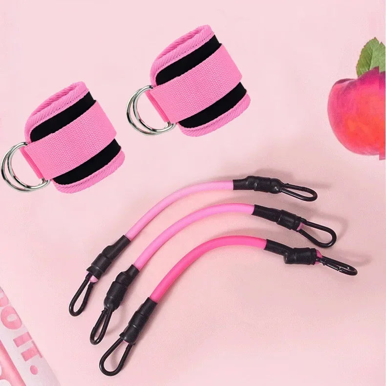 Resistance Band Set with Ankle Straps – Home Gym Fitness Kit