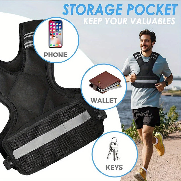 Adjustable Weight Vest 4-10lb,with 6 Weights and Reflective Strips for Strength Training