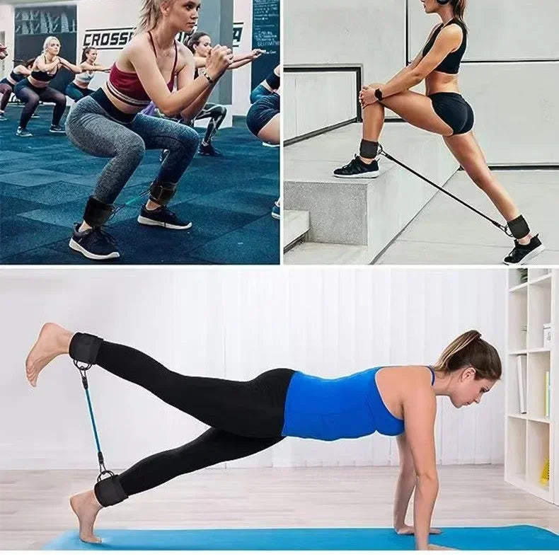 Resistance Band Set with Ankle Straps – Home Gym Fitness Kit