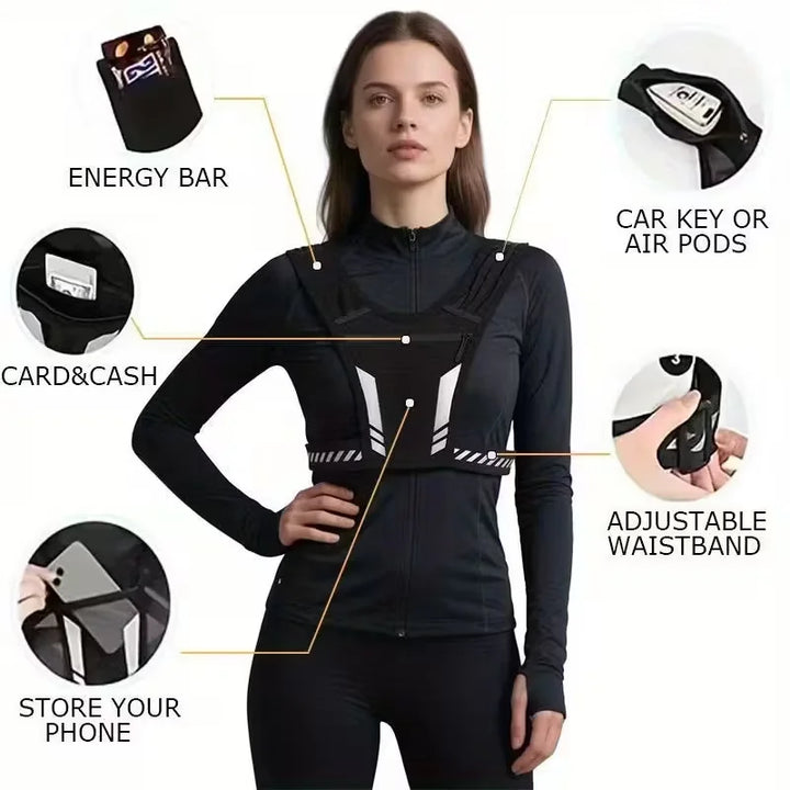 Adjustable Weighted Vest for Running &amp; Fitness, Unisex Workout Vest with Reflective Strips, Breathable Strength Training Jacket