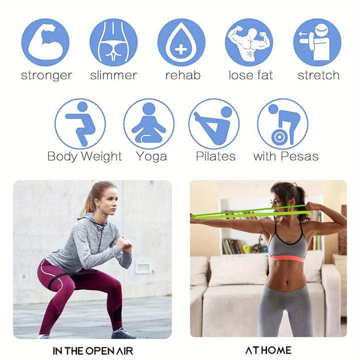 Resistance Bands 5 Levels 10–40LB – Yoga, Pilates &amp; Strength Training