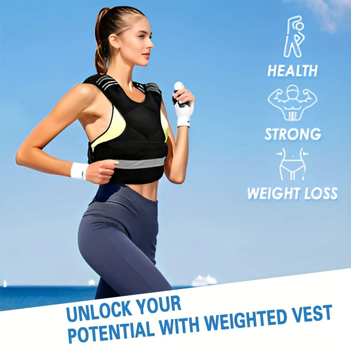 Adjustable Weight Vest 4-10lb,with 6 Weights and Reflective Strips for Strength Training
