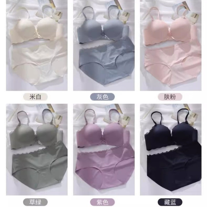 Seamless Push-Up Wireless Bra Set for Small Bust